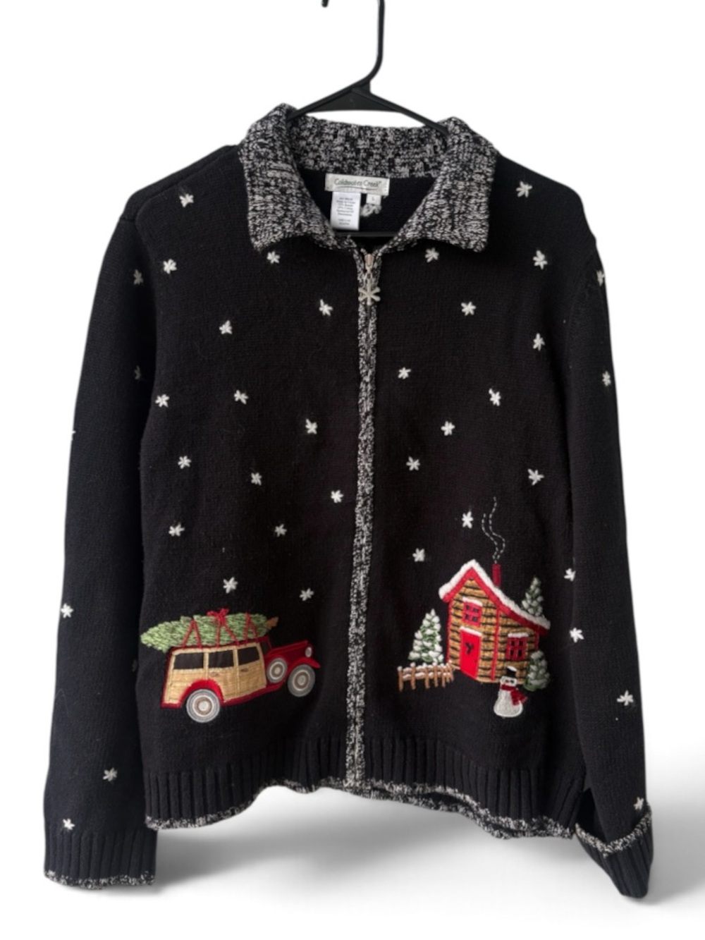 Coldwater Creek Christmas Holiday Cardigan Sweater Large